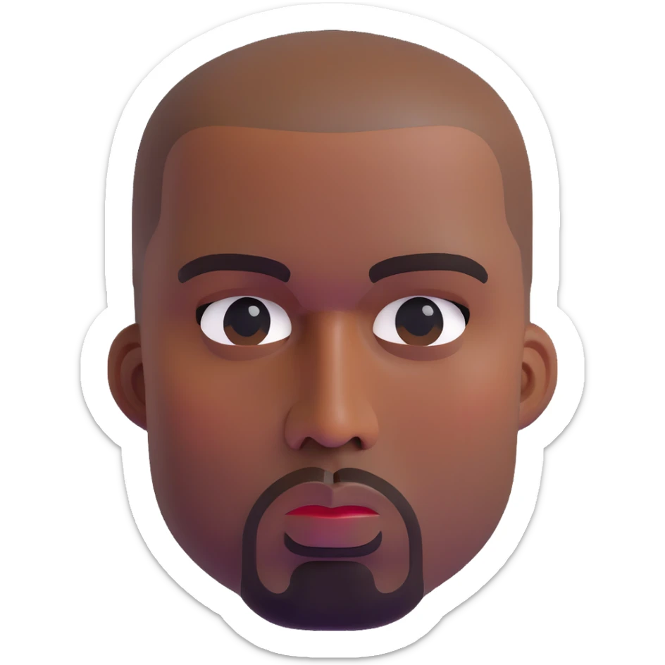 face of Kanye West sticker