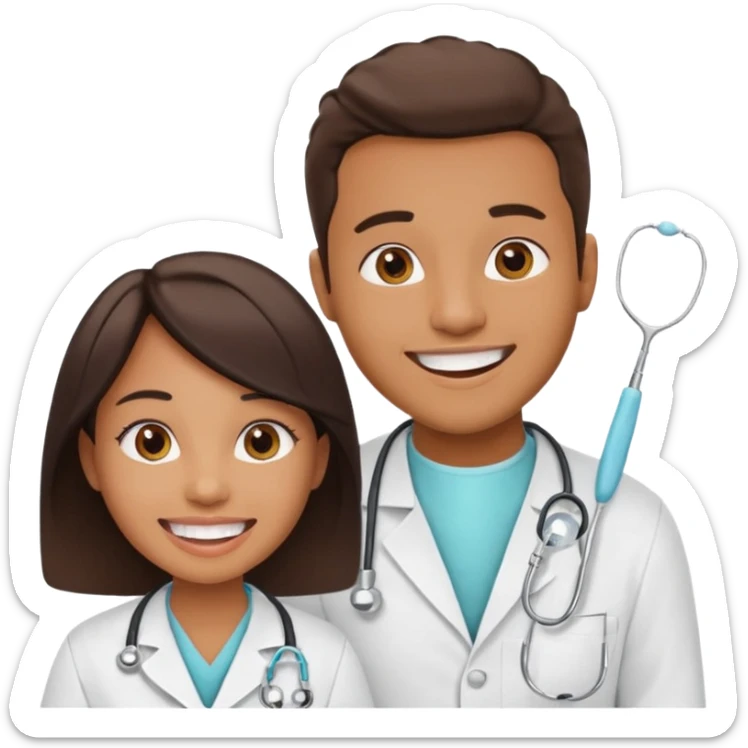 Young african-american man. Guy visiting dentist's office for prevention of the oral cavity. Man and famale doctor while checkup teeth. for Periodontics doctor emoji sticker