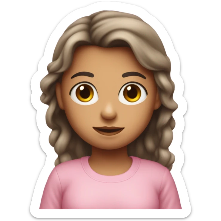 um emogi de uma menina de ele clara blusa de manga longa rosa dano oi com a mao sticker