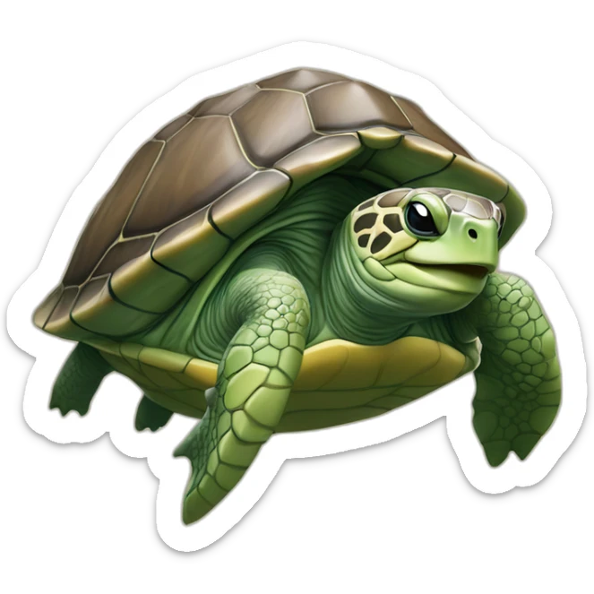 Tortue qui fait un câlin à une raie manta sticker