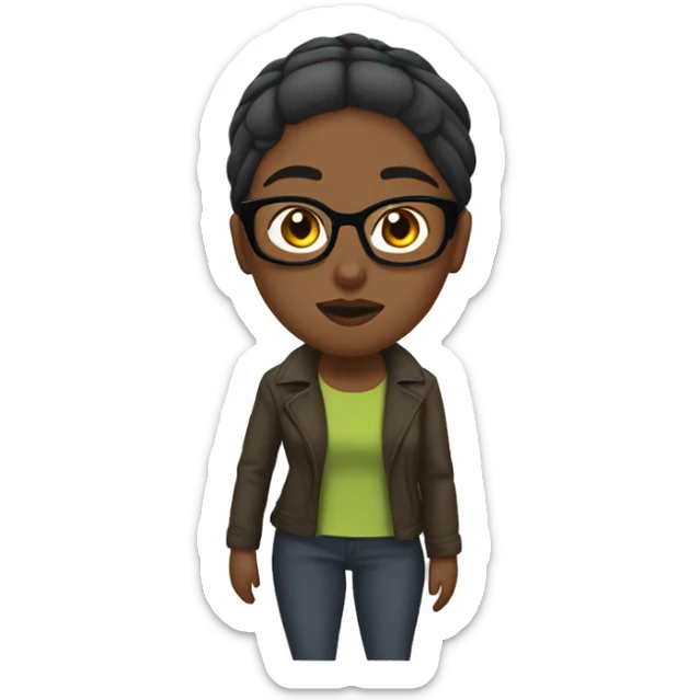 southpark female with glasses  hair in a bun jih heels sticker