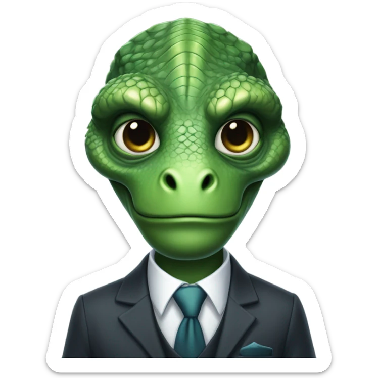 reptilian in suit sticker