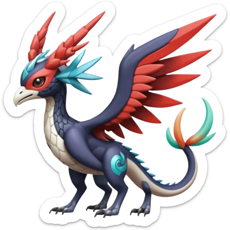 Trico-Dialga-Yveltal-Meloetta-Latias-Nargacuga-Noivern-hybrid-fusion-creature, full body sticker