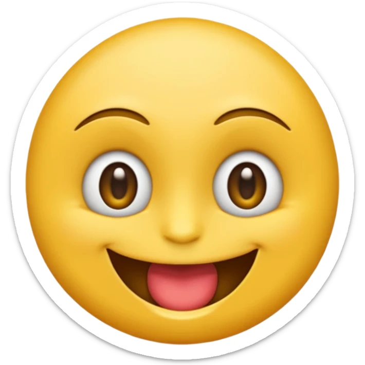Um emoji souriant classique avec des yeux draguer, qui met un doigt dans sa bouche  sticker