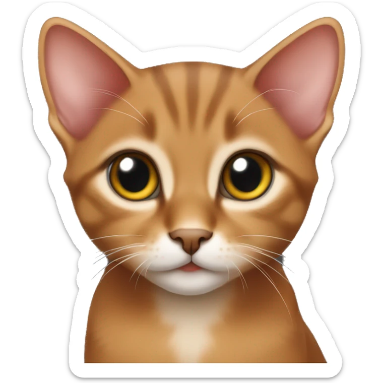 a kitten of the red color of the Abyssinian breed sticker
