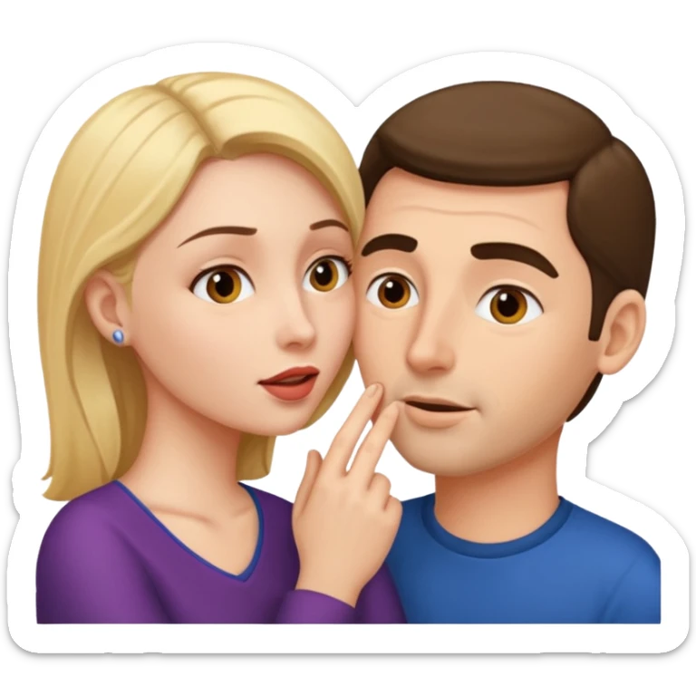 homme qui parle à l'oreille de la femme sticker