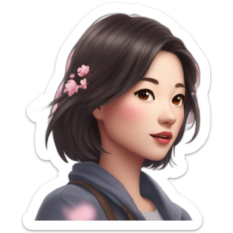 Capture the beauty of a cherry blossom moment with AI Sketch! sticker