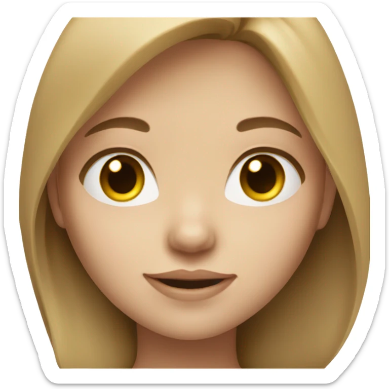 Girl with light brown hair and white skin sticker