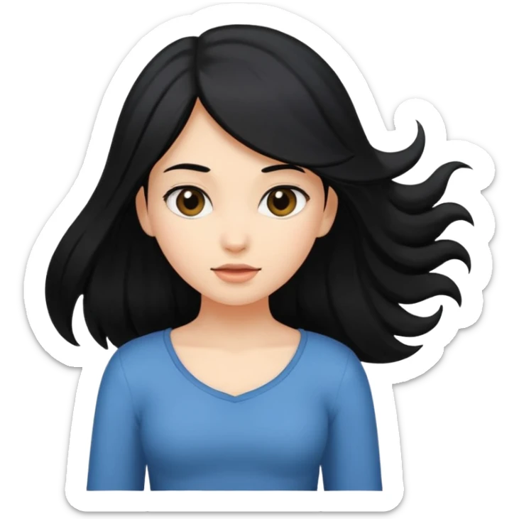 girl with flowing hair to her waist sticker