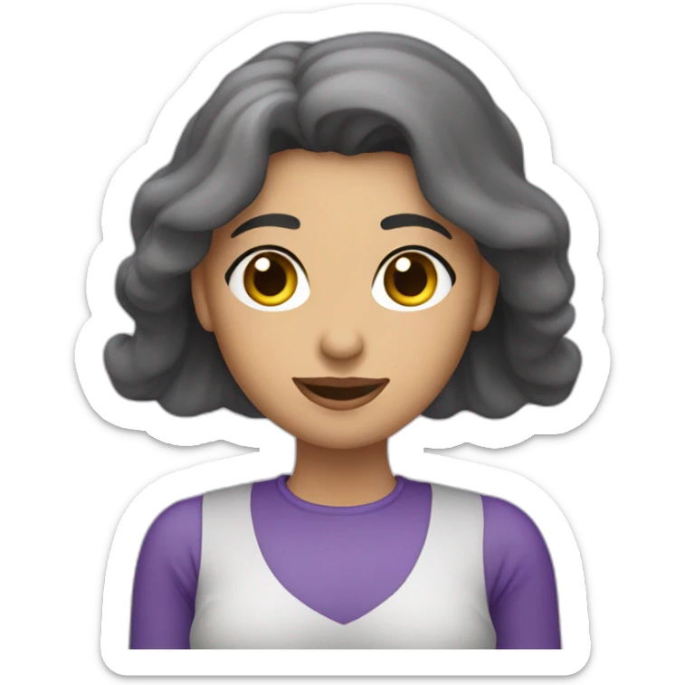 Armenian woman sayin hi in purple clouths  sticker