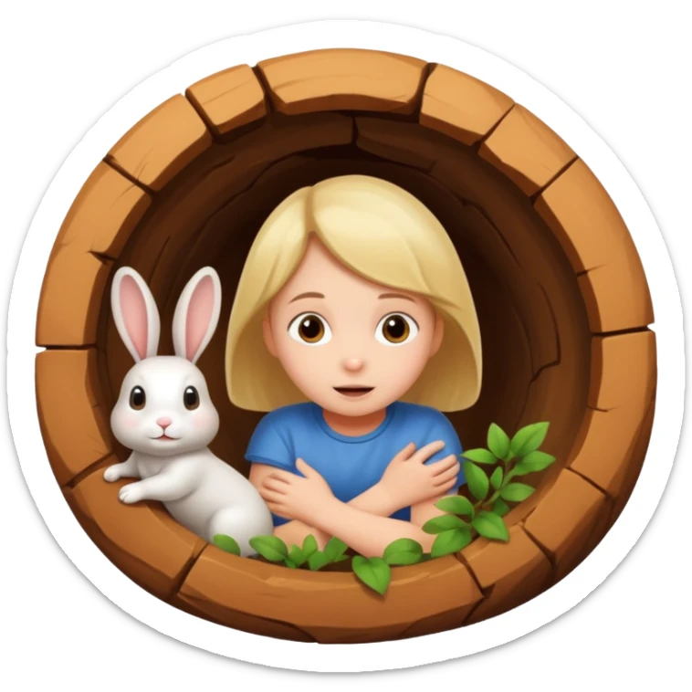 kid rabbit hole sticker