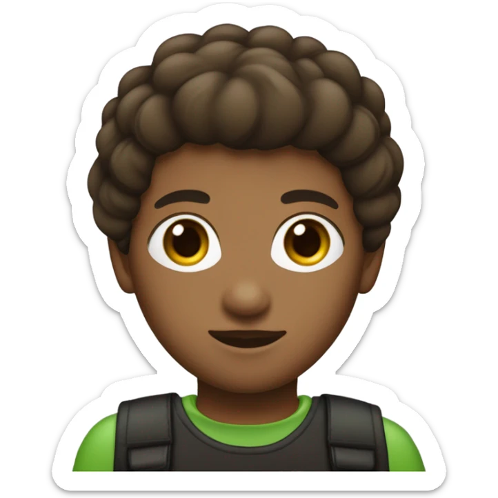 persona con cabello marrón con ojos verdes y con una bata y  que tenga labios rosa oscuro sticker