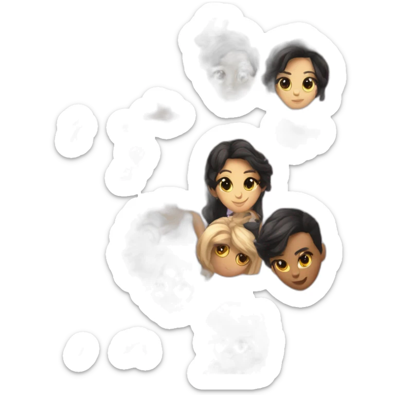 Emojis para chicas y chicos gamer color de cabello negro con auriculares tono de piel blanca para tiktok sticker