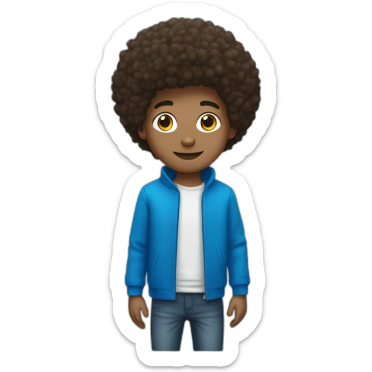 Un jeune homme français avec les cheveux bleu afro sticker
