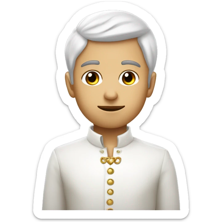 Garcon blanc de peau, brun,qui se mort de la leve et qui rougit avec des coeur a la place des yeux sticker