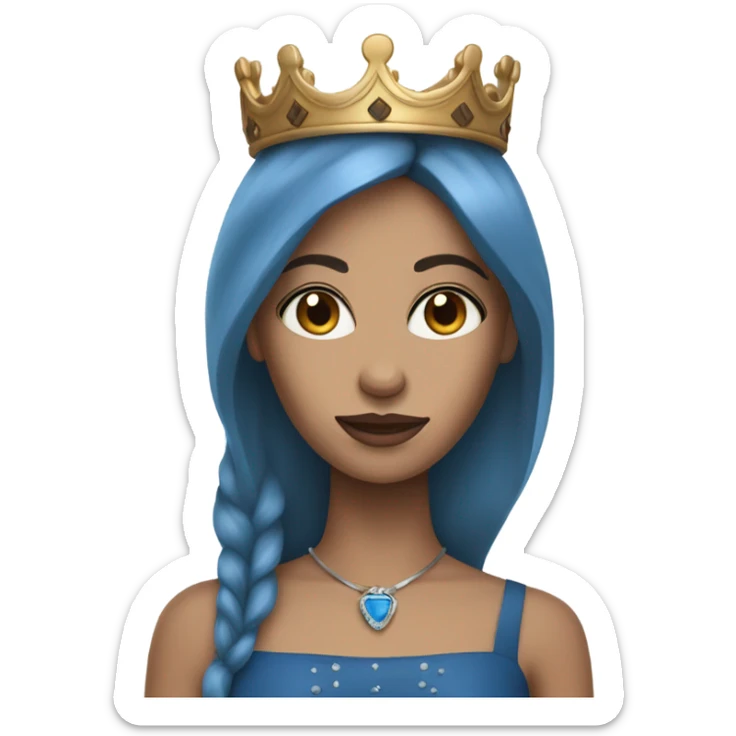 A brown hair blue eye girl as a quyen with edge sticker