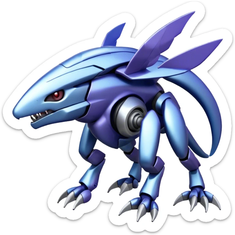 Futuristic Cool Cute Edgy Shiny Legendary Digimon-Genesect-Palkia-hybrid full body sticker