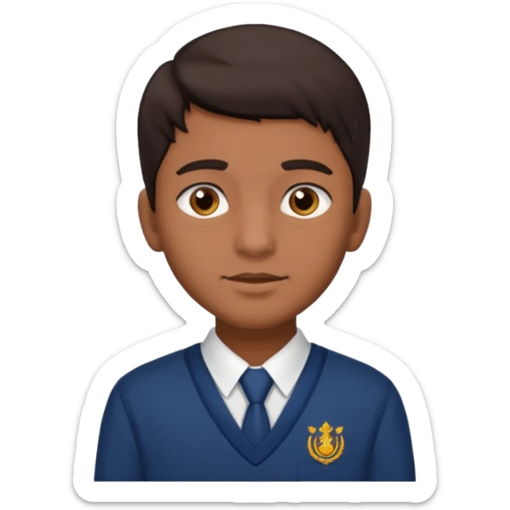 Indian male high school student brown skin dark hair sticker