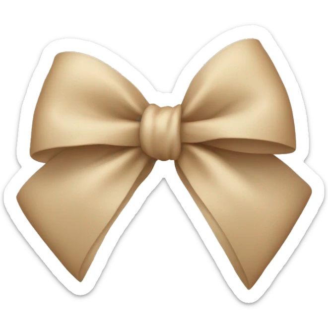 beige bow sticker
