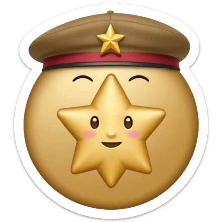 star emoji with a beret and a '5.7' badge, referencing French culture, no text sticker