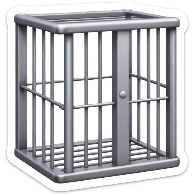 If there was a jail cell emoji in iOS, how would you design and iOS style emoji. Create an jail cell emoji with no prisoner. sticker