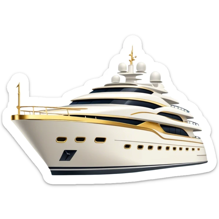 Luxury Yacht - Azimut 72 (Model Year: 2020) (Iconic colour: White with gold trim) sticker