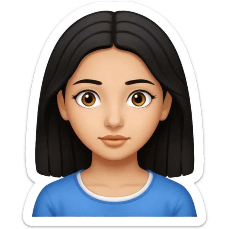 Fait une fille de 15 ans tunisienne avec les cheveux noir lisse sticker