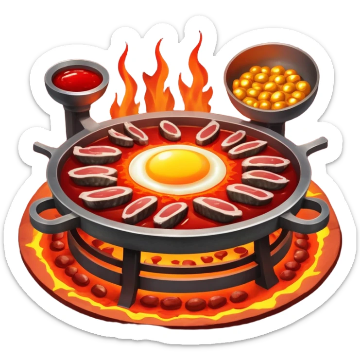 Iron-rich foods (liver, steak, sardines, dark chicken meat, egg yolk) surrounding a glowing forge that transforms them into bright red blood cells. The blood cells carry tiny oxygen molecules throughout a luminous outline of a body, bringing energy to muscles and vital organs. sticker