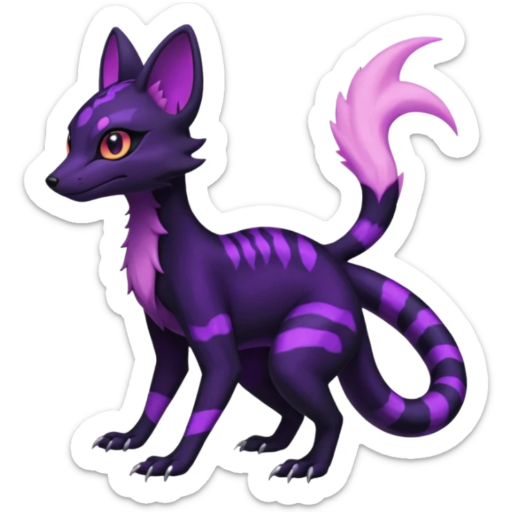 White Salandit-Umbreon-Genet-Noivern-Civet-Hybrid (Full body) sticker