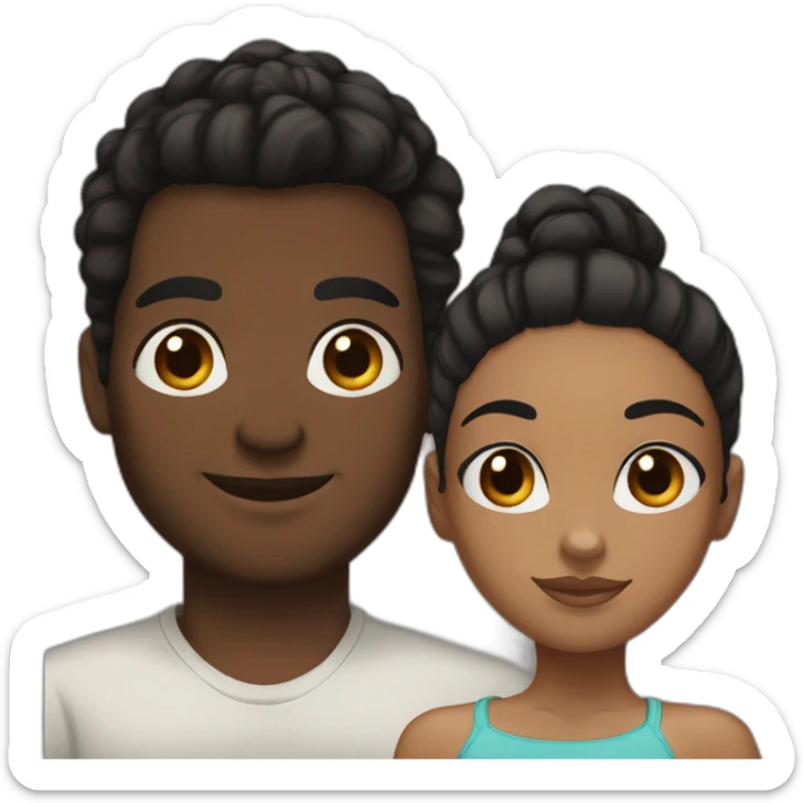 Wenthworth miller and a black girl brown eyes and sblack hair in a bun sticker