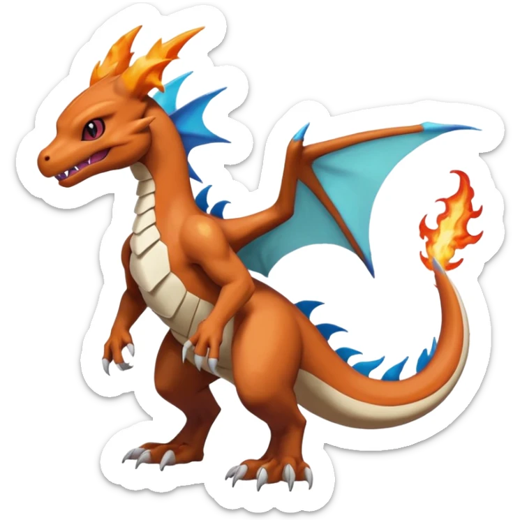 Shiny Noivern-Marowak-Latios-Charizard-Fakémon-hybrid-creature (full body)  sticker