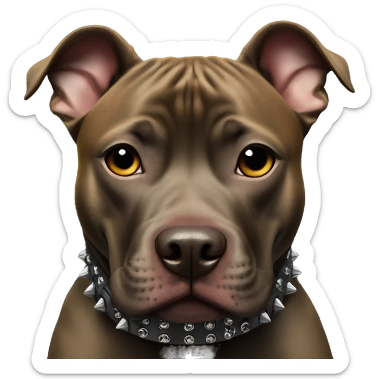 spiked collar on black pit bull sticker