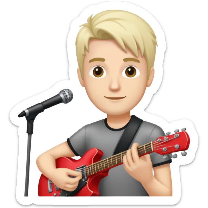 Happy Rock Pop Music Male Musician in his 30s dressed with trendy style sticker