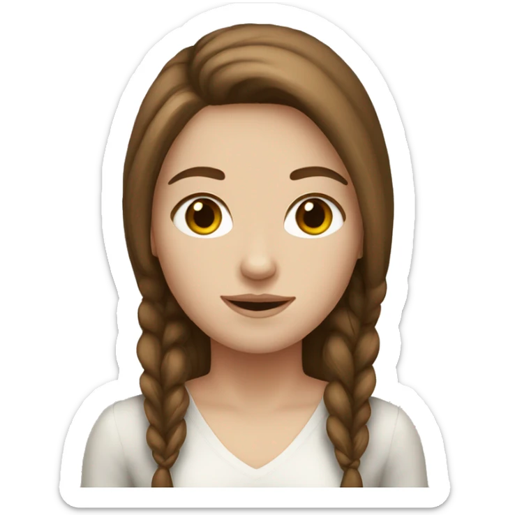 White girl with brown hair sticker