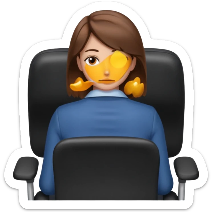 Back of head woman sitting on an office chair sticker