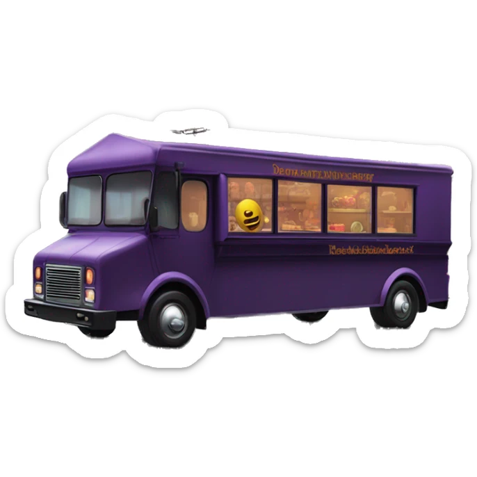 Double decker Reality morticia Addams haunted dream house on food truck  sticker