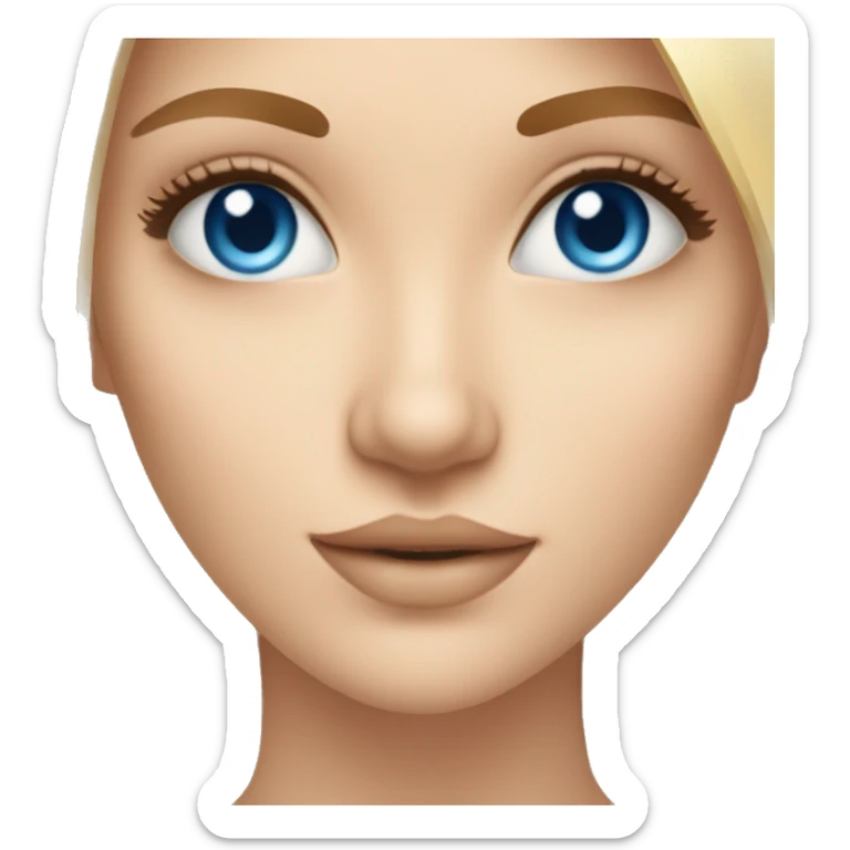 une fille blonde avec yeux bleu, entrain de faire sa skincare sticker