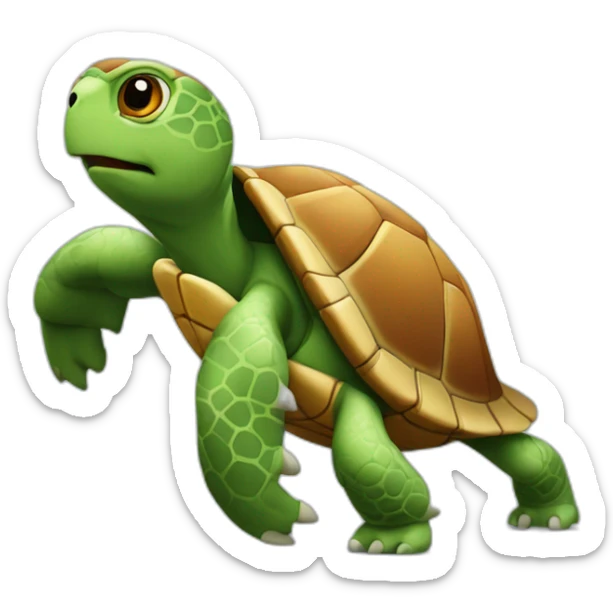 Tortue qui resemble  a un garcon qui joue au rugby sticker