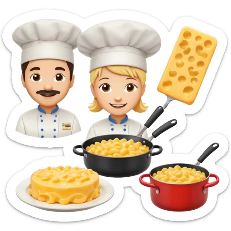 podrias crearme 4 iconos stickers svg en png de cocina el cual el primero sea con un libro d e receta de comida con los ingredientes , el segundo con un chef cocinando , el tercero con un sarten cocinado y el cuarto con un plato de macarrones con queso calientes y ricos sticker