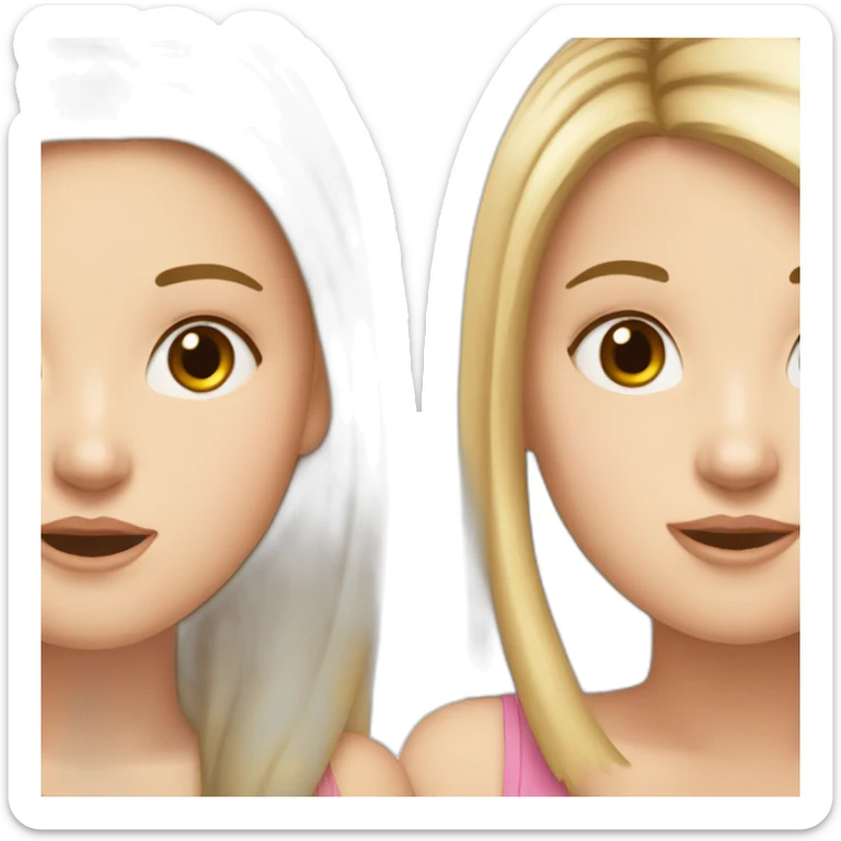 one white girl whispers in the ear of another white girl sticker