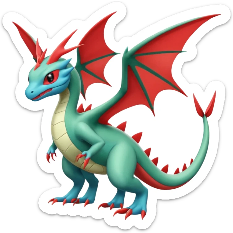 Gyradaos-Salamence-Amaura-Flygon-hybrid-fusion, full body  sticker