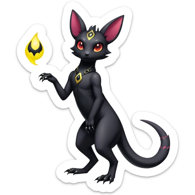 Shiny Dark Edgy Gothic Gloomy Futuristic Salandit-Umbreon-Delcatty-Hybrid (Full body) sticker