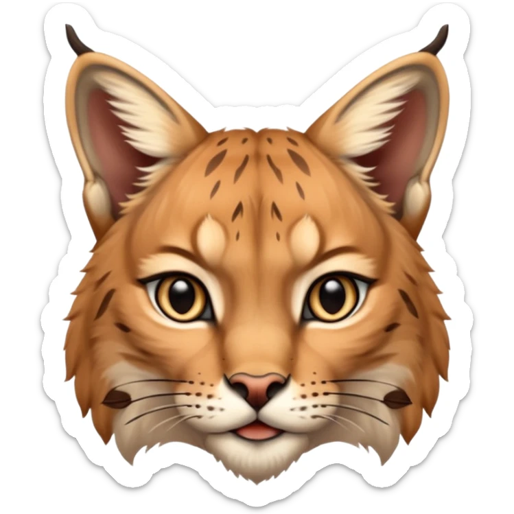 A high-resolution photo-realistic digital illustration of a baby lynx, chest upward A high-resolution, photo-realistic digital illustration of a majestic young Eurasian lynx, shown from the shoulder upwards with lynx markings, zoomed out sticker
