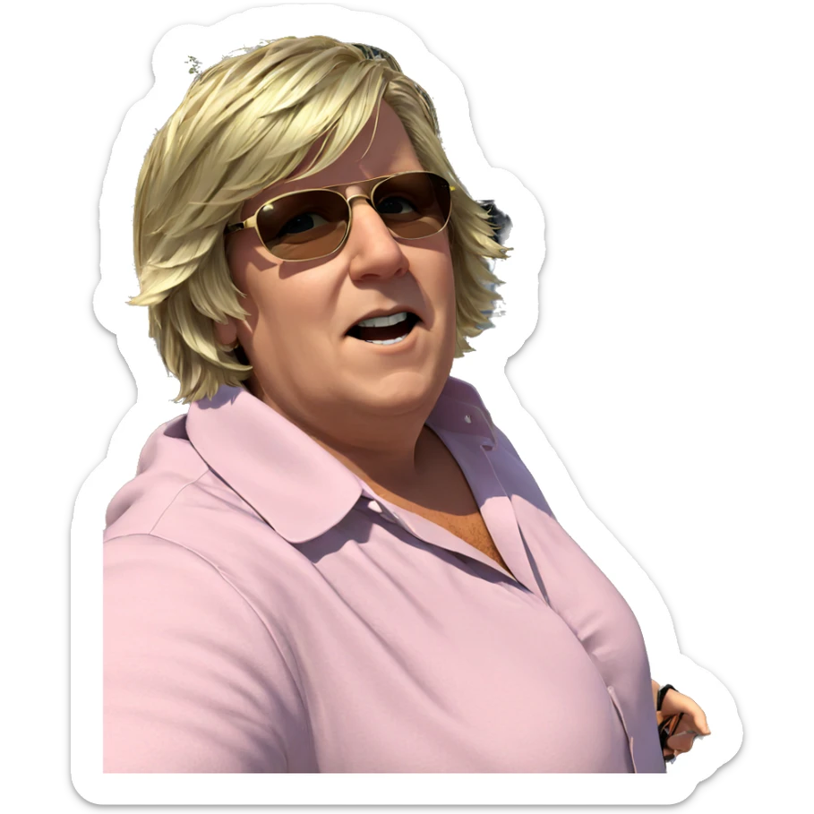 blonde boy with sunglasses outdoor sticker