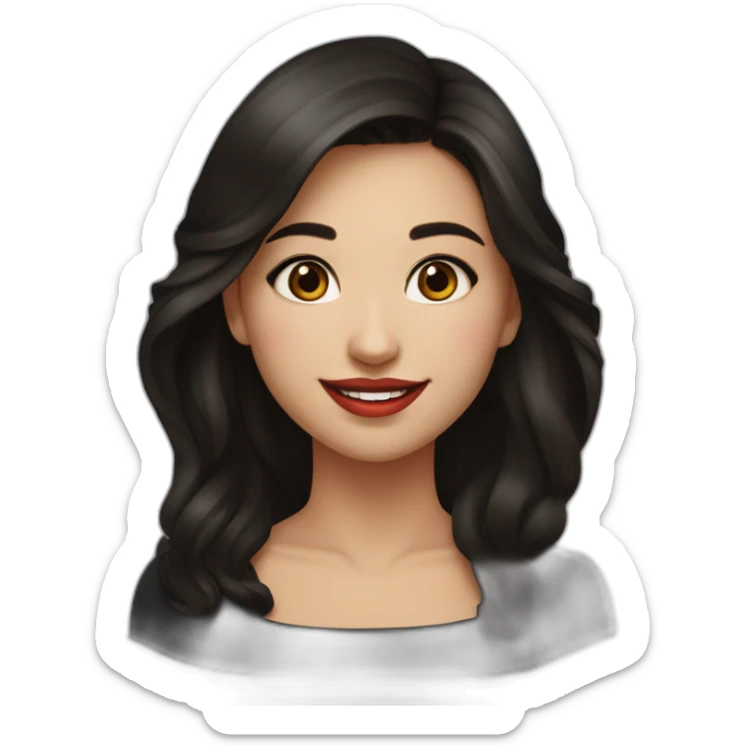 young-bashkir-woman-with-dark-brown-eyes,-dark-long-hair,-red-lips,-big-smile,-black-dress sticker