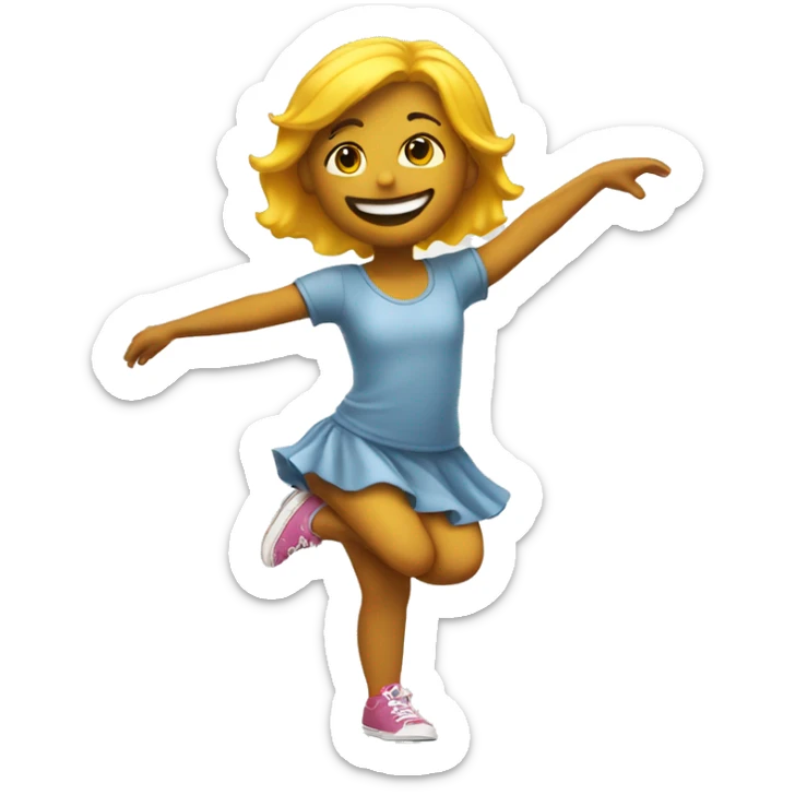  3d little girl emoji dancing like little miss sunshine sticker
