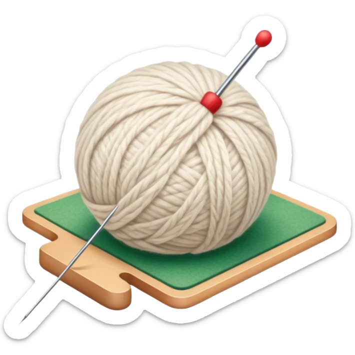 Felt crafting icon, wool fibers being felted, textured wool ball, needle and felting mat, minimalistic style, clean lines, transparent background. sticker