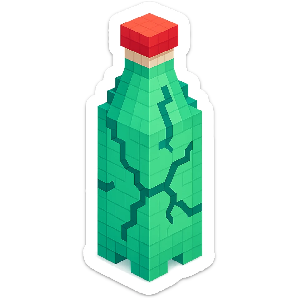 Borjomi bottle with a cracked texture sticker