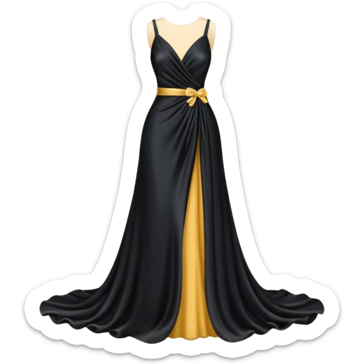 long gown dress made out of black silk  sticker