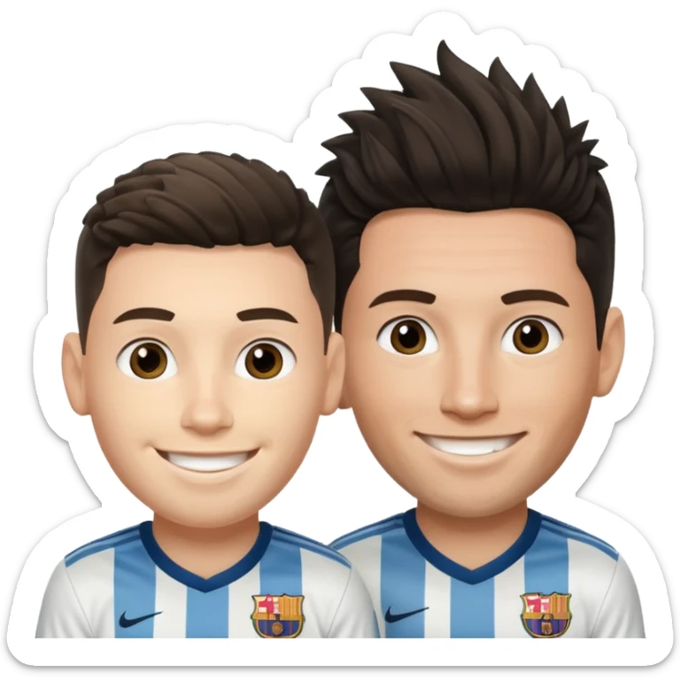 Prime noodle hair ronaldo and prime 2012 messi Smiling in one Photo  sticker